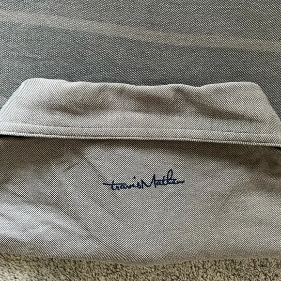 Travis Mathew Gray and Blue Polo Shirt Size Medium Fits Like Large - Picture 4 of 5